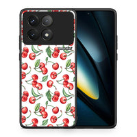 Thumbnail for Θήκη Xiaomi Poco F6 Pro 5G Cherry Summer από τη Smartfits με σχέδιο στο πίσω μέρος και μαύρο περίβλημα | Xiaomi Poco F6 Pro 5G Cherry Summer case with colorful back and black bezels