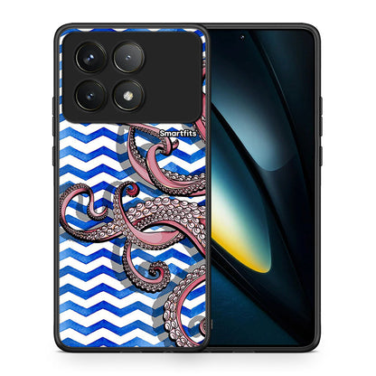 Θήκη Xiaomi Poco F6 Pro 5G Chevron Devilfish από τη Smartfits με σχέδιο στο πίσω μέρος και μαύρο περίβλημα | Xiaomi Poco F6 Pro 5G Chevron Devilfish case with colorful back and black bezels