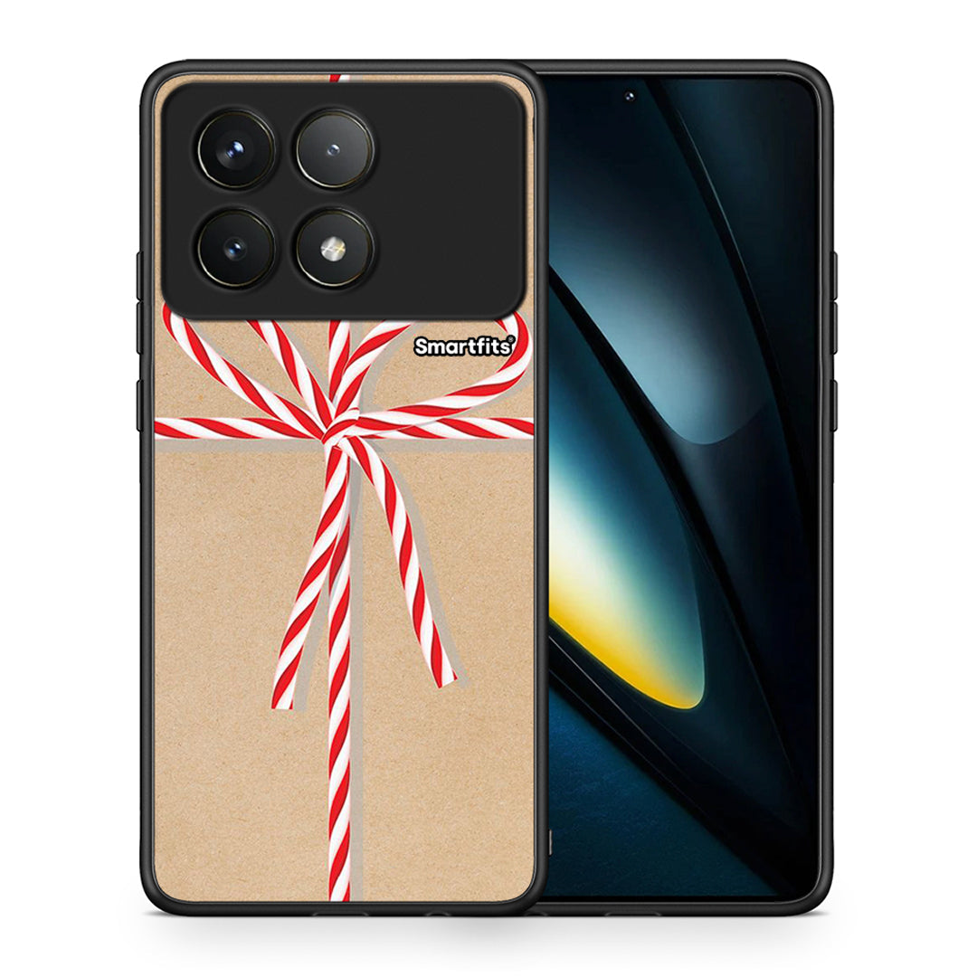 Θήκη Xiaomi Poco F6 Pro 5G Christmas Gift από τη Smartfits με σχέδιο στο πίσω μέρος και μαύρο περίβλημα | Xiaomi Poco F6 Pro 5G Christmas Gift case with colorful back and black bezels