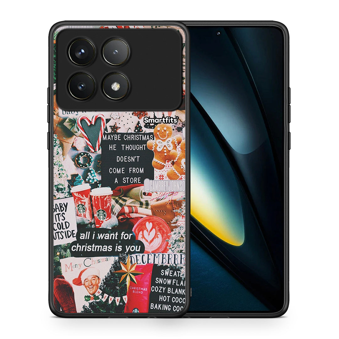 Θήκη Xiaomi Poco F6 Pro 5G Christmas Happiness από τη Smartfits με σχέδιο στο πίσω μέρος και μαύρο περίβλημα | Xiaomi Poco F6 Pro 5G Christmas Happiness case with colorful back and black bezels