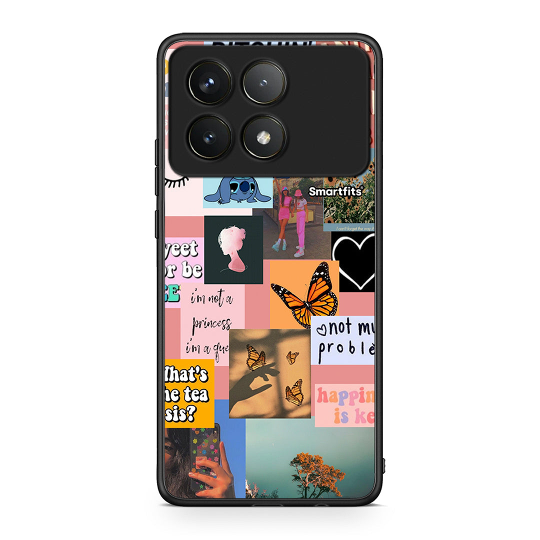 Xiaomi Poco F6 Pro 5G Collage Bitchin Θήκη Αγίου Βαλεντίνου από τη Smartfits με σχέδιο στο πίσω μέρος και μαύρο περίβλημα | Smartphone case with colorful back and black bezels by Smartfits