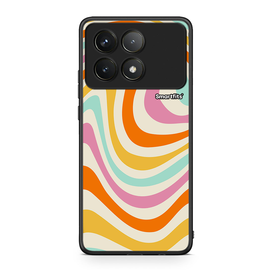 Xiaomi Poco F6 Pro 5G Colourful Waves θήκη από τη Smartfits με σχέδιο στο πίσω μέρος και μαύρο περίβλημα | Smartphone case with colorful back and black bezels by Smartfits