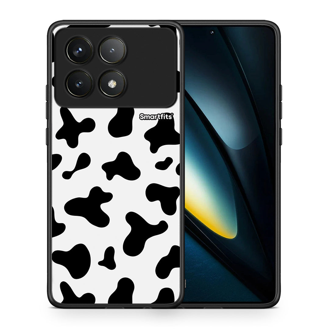 Θήκη Xiaomi Poco F6 Pro 5G Cow Print από τη Smartfits με σχέδιο στο πίσω μέρος και μαύρο περίβλημα | Xiaomi Poco F6 Pro 5G Cow Print case with colorful back and black bezels