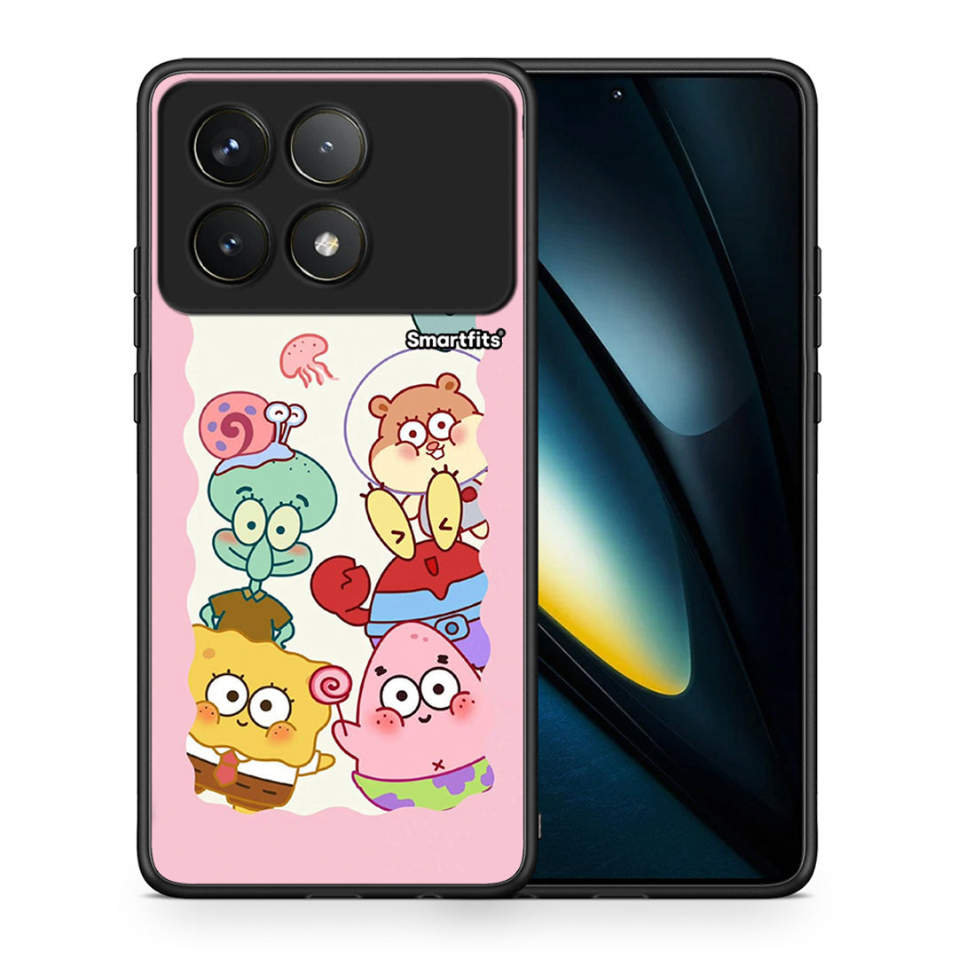 Θήκη Xiaomi Poco F6 Pro 5G Cute Companion από τη Smartfits με σχέδιο στο πίσω μέρος και μαύρο περίβλημα | Xiaomi Poco F6 Pro 5G Cute Companion case with colorful back and black bezels