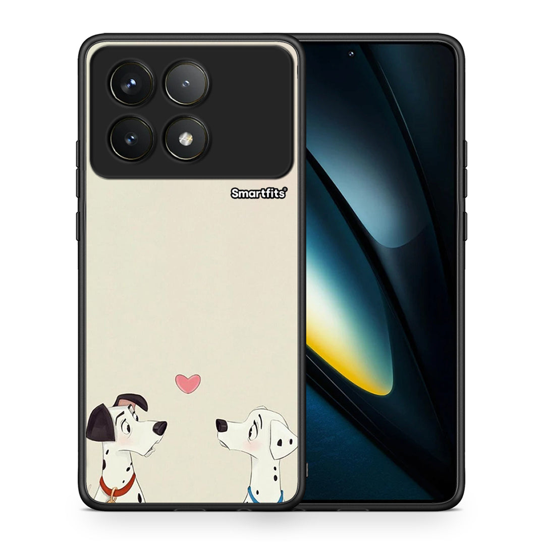 Θήκη Xiaomi Poco F6 Pro 5G Dalmatians Love από τη Smartfits με σχέδιο στο πίσω μέρος και μαύρο περίβλημα | Xiaomi Poco F6 Pro 5G Dalmatians Love case with colorful back and black bezels