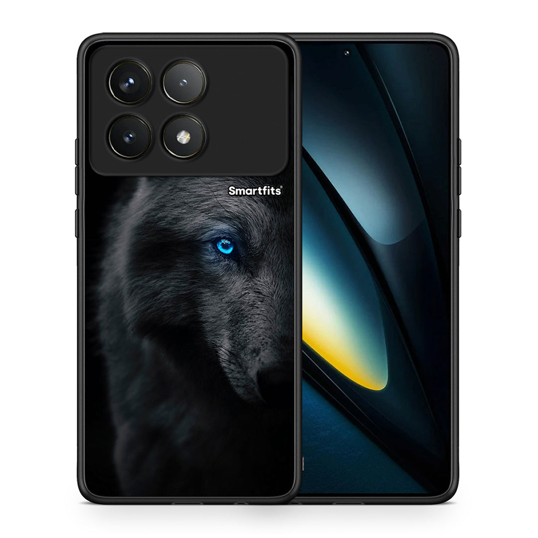 Θήκη Xiaomi Poco F6 Pro 5G Dark Wolf από τη Smartfits με σχέδιο στο πίσω μέρος και μαύρο περίβλημα | Xiaomi Poco F6 Pro 5G Dark Wolf case with colorful back and black bezels