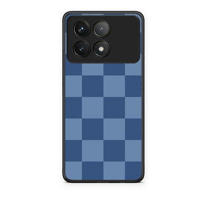 Θήκη Xiaomi Poco F6 Pro 5G Denim Blue Checkerboard από τη Smartfits με σχέδιο στο πίσω μέρος και μαύρο περίβλημα | Xiaomi Poco F6 Pro 5G Denim Blue Checkerboard case with colorful back and black bezels