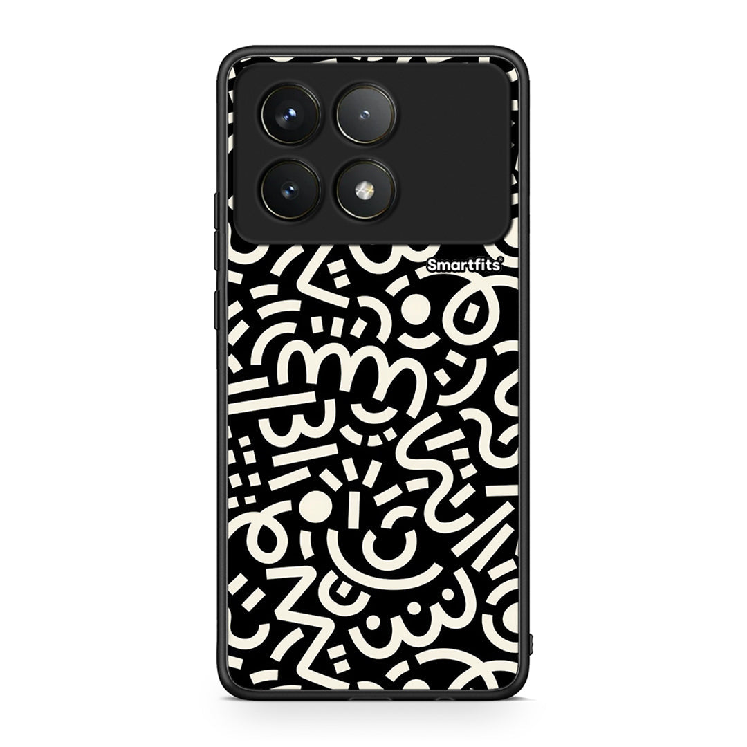 Xiaomi Poco F6 Pro 5G Doodle Art Θήκη από τη Smartfits με σχέδιο στο πίσω μέρος και μαύρο περίβλημα | Smartphone case with colorful back and black bezels by Smartfits