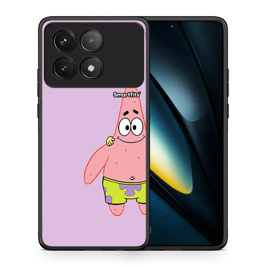 Θήκη Xiaomi Poco F6 Pro 5G Friends Patrick από τη Smartfits με σχέδιο στο πίσω μέρος και μαύρο περίβλημα | Xiaomi Poco F6 Pro 5G Friends Patrick case with colorful back and black bezels