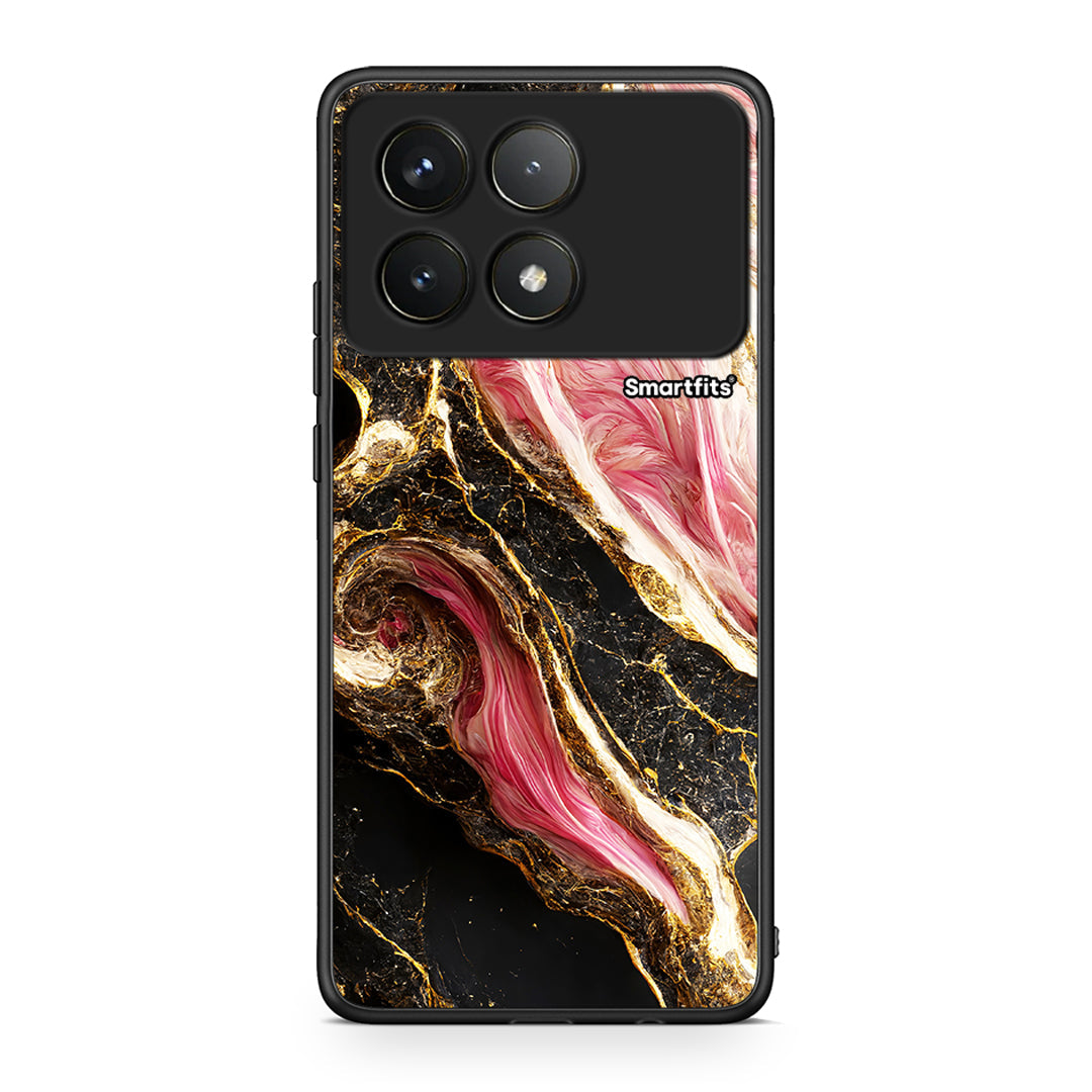 Xiaomi Poco F6 Pro 5G Glamorous Pink Marble θήκη από τη Smartfits με σχέδιο στο πίσω μέρος και μαύρο περίβλημα | Smartphone case with colorful back and black bezels by Smartfits