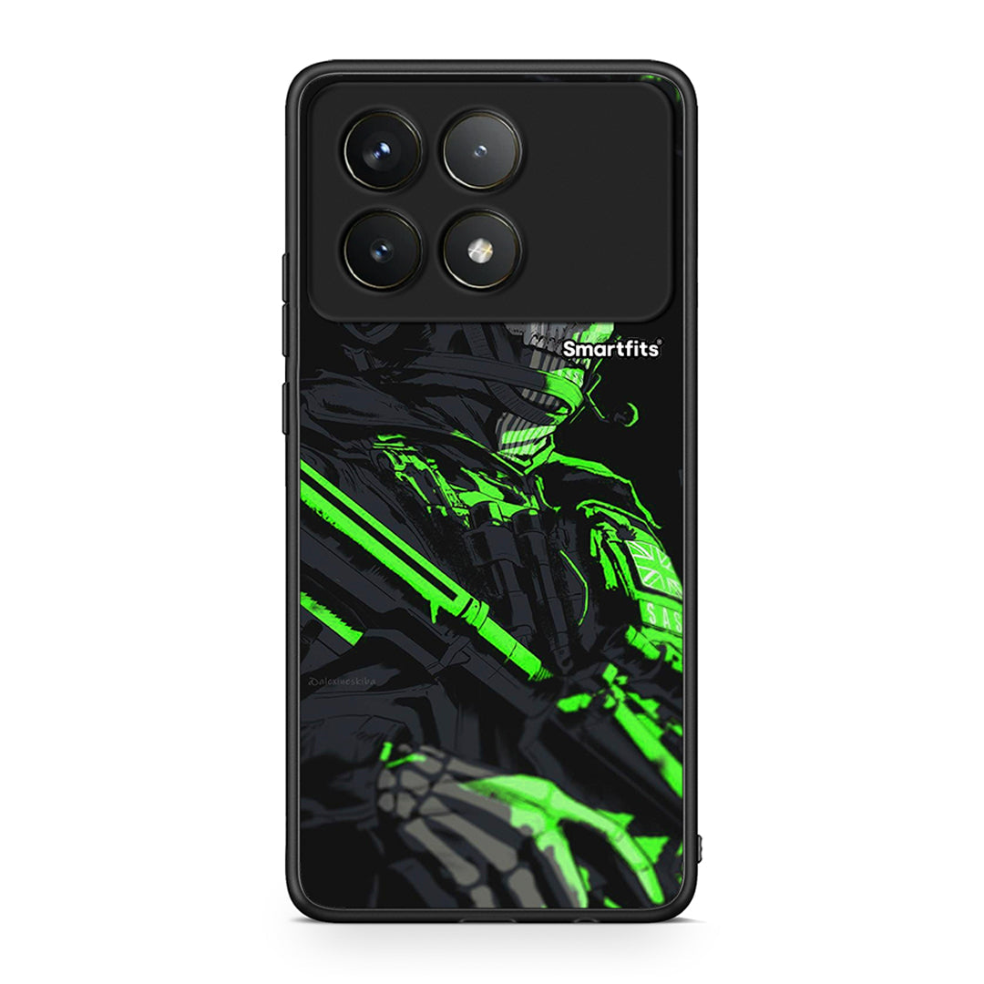 Xiaomi Poco F6 Pro 5G Green Soldier Θήκη Αγίου Βαλεντίνου από τη Smartfits με σχέδιο στο πίσω μέρος και μαύρο περίβλημα | Smartphone case with colorful back and black bezels by Smartfits