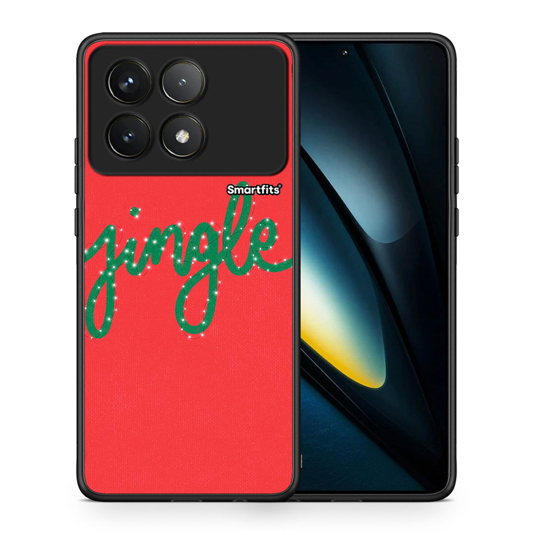 Θήκη Xiaomi Poco F6 Pro 5G Jingle Xmas από τη Smartfits με σχέδιο στο πίσω μέρος και μαύρο περίβλημα | Xiaomi Poco F6 Pro 5G Jingle Xmas case with colorful back and black bezels