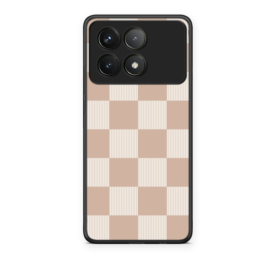 Θήκη Xiaomi Poco F6 Pro 5G Latte and Cream Striped Checks από τη Smartfits με σχέδιο στο πίσω μέρος και μαύρο περίβλημα | Xiaomi Poco F6 Pro 5G Latte and Cream Striped Checks case with colorful back and black bezels