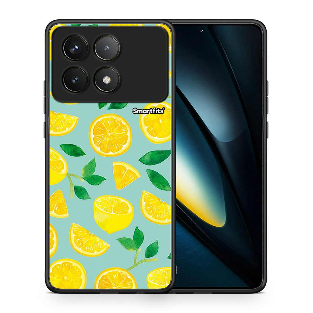 Θήκη Xiaomi Poco F6 Pro 5G Lemons από τη Smartfits με σχέδιο στο πίσω μέρος και μαύρο περίβλημα | Xiaomi Poco F6 Pro 5G Lemons case with colorful back and black bezels