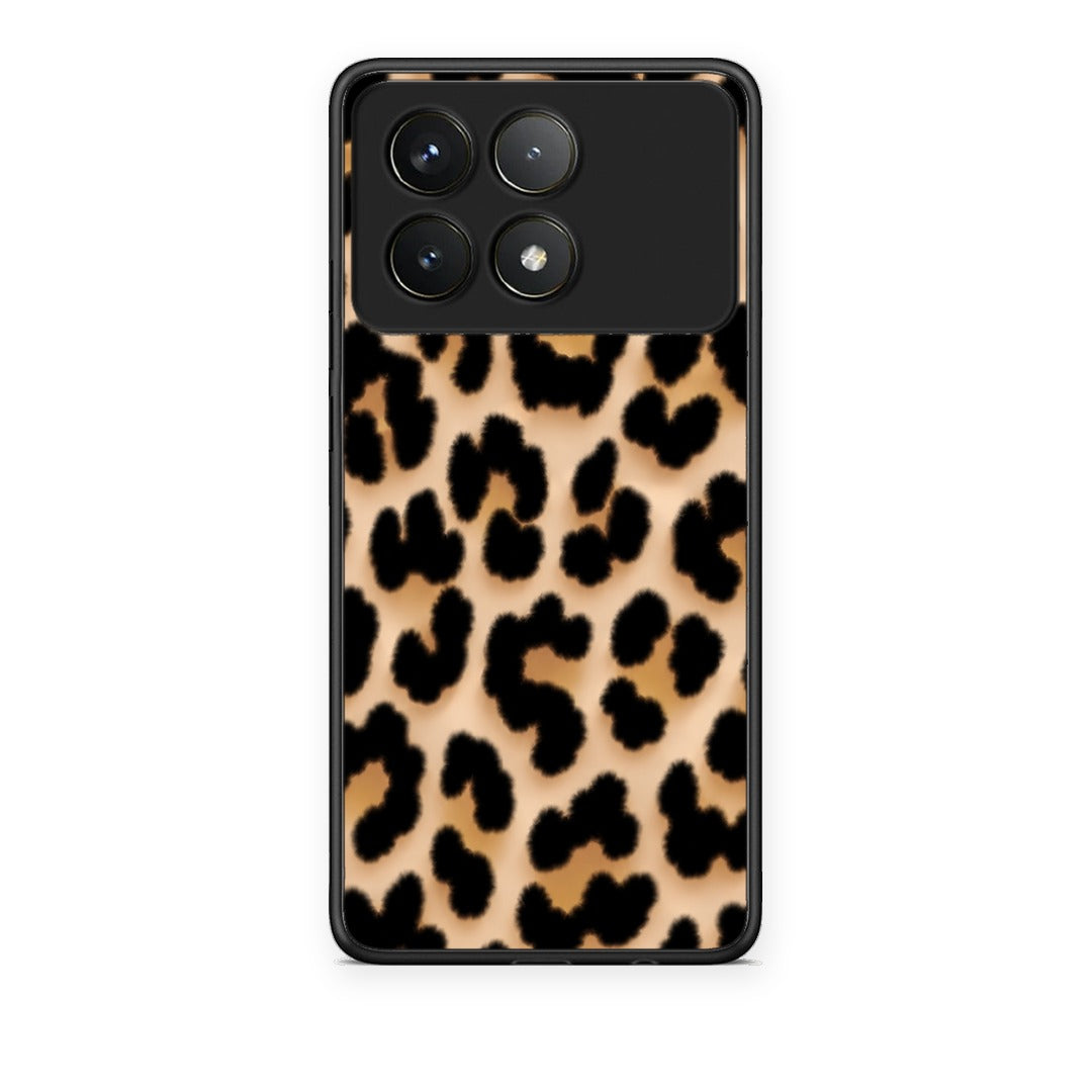 Θήκη Xiaomi Poco F6 Pro 5G Leopard Print Tan Large από τη Smartfits με σχέδιο στο πίσω μέρος και μαύρο περίβλημα | Xiaomi Poco F6 Pro 5G Leopard Print Tan Large case with colorful back and black bezels