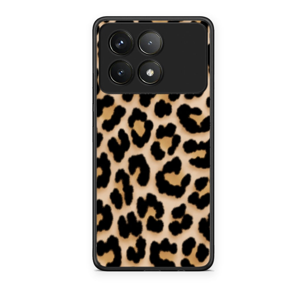 Θήκη Xiaomi Poco F6 Pro 5G Leopard Print Tan Small από τη Smartfits με σχέδιο στο πίσω μέρος και μαύρο περίβλημα | Xiaomi Poco F6 Pro 5G Leopard Print Tan Small case with colorful back and black bezels