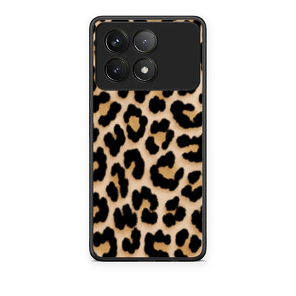Θήκη Xiaomi Poco F6 Pro 5G Leopard Print Tan Small από τη Smartfits με σχέδιο στο πίσω μέρος και μαύρο περίβλημα | Xiaomi Poco F6 Pro 5G Leopard Print Tan Small case with colorful back and black bezels