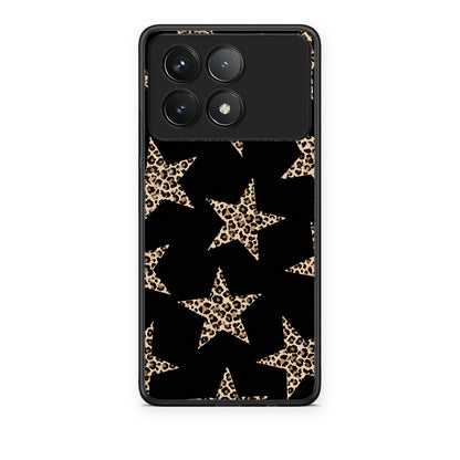 Θήκη Xiaomi Poco F6 Pro 5G Leopard Stars on Black από τη Smartfits με σχέδιο στο πίσω μέρος και μαύρο περίβλημα | Xiaomi Poco F6 Pro 5G Leopard Stars on Black case with colorful back and black bezels