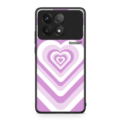 Xiaomi Poco F6 Pro 5G Lilac Hearts θήκη από τη Smartfits με σχέδιο στο πίσω μέρος και μαύρο περίβλημα | Smartphone case with colorful back and black bezels by Smartfits
