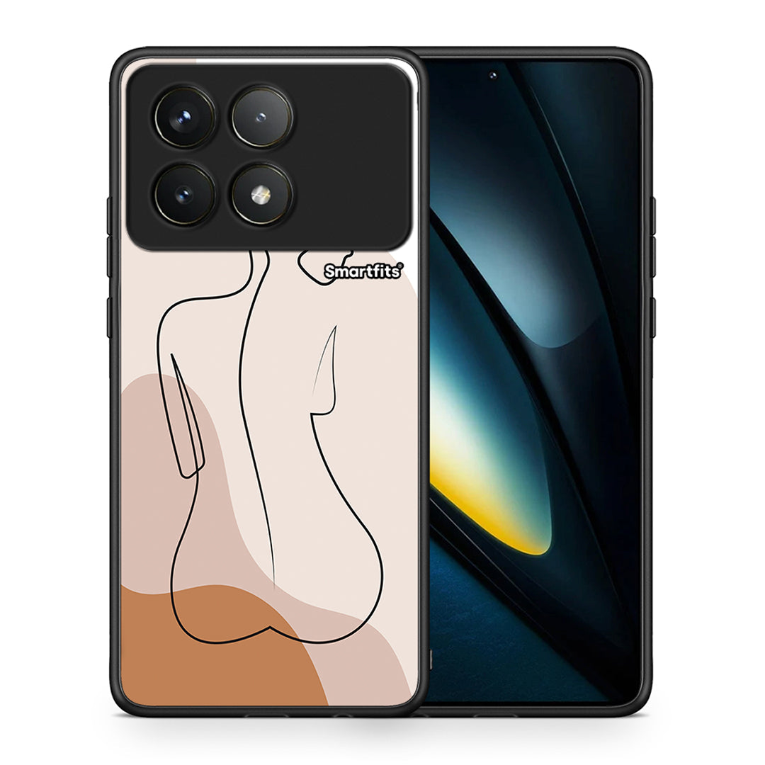 Θήκη Xiaomi Poco F6 Pro 5G LineArt Woman από τη Smartfits με σχέδιο στο πίσω μέρος και μαύρο περίβλημα | Xiaomi Poco F6 Pro 5G LineArt Woman case with colorful back and black bezels