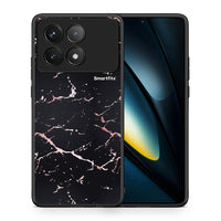 Thumbnail for Θήκη Xiaomi Poco F6 Pro 5G Black Rosegold Marble από τη Smartfits με σχέδιο στο πίσω μέρος και μαύρο περίβλημα | Xiaomi Poco F6 Pro 5G Black Rosegold Marble case with colorful back and black bezels