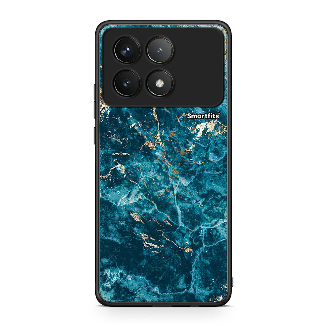 Xiaomi Poco F6 Pro 5G Marble Blue θήκη από τη Smartfits με σχέδιο στο πίσω μέρος και μαύρο περίβλημα | Smartphone case with colorful back and black bezels by Smartfits