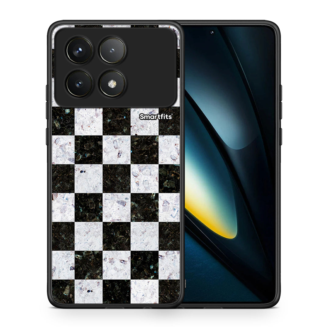 Θήκη Xiaomi Poco F6 Pro 5G Square Geometric Marble από τη Smartfits με σχέδιο στο πίσω μέρος και μαύρο περίβλημα | Xiaomi Poco F6 Pro 5G Square Geometric Marble case with colorful back and black bezels