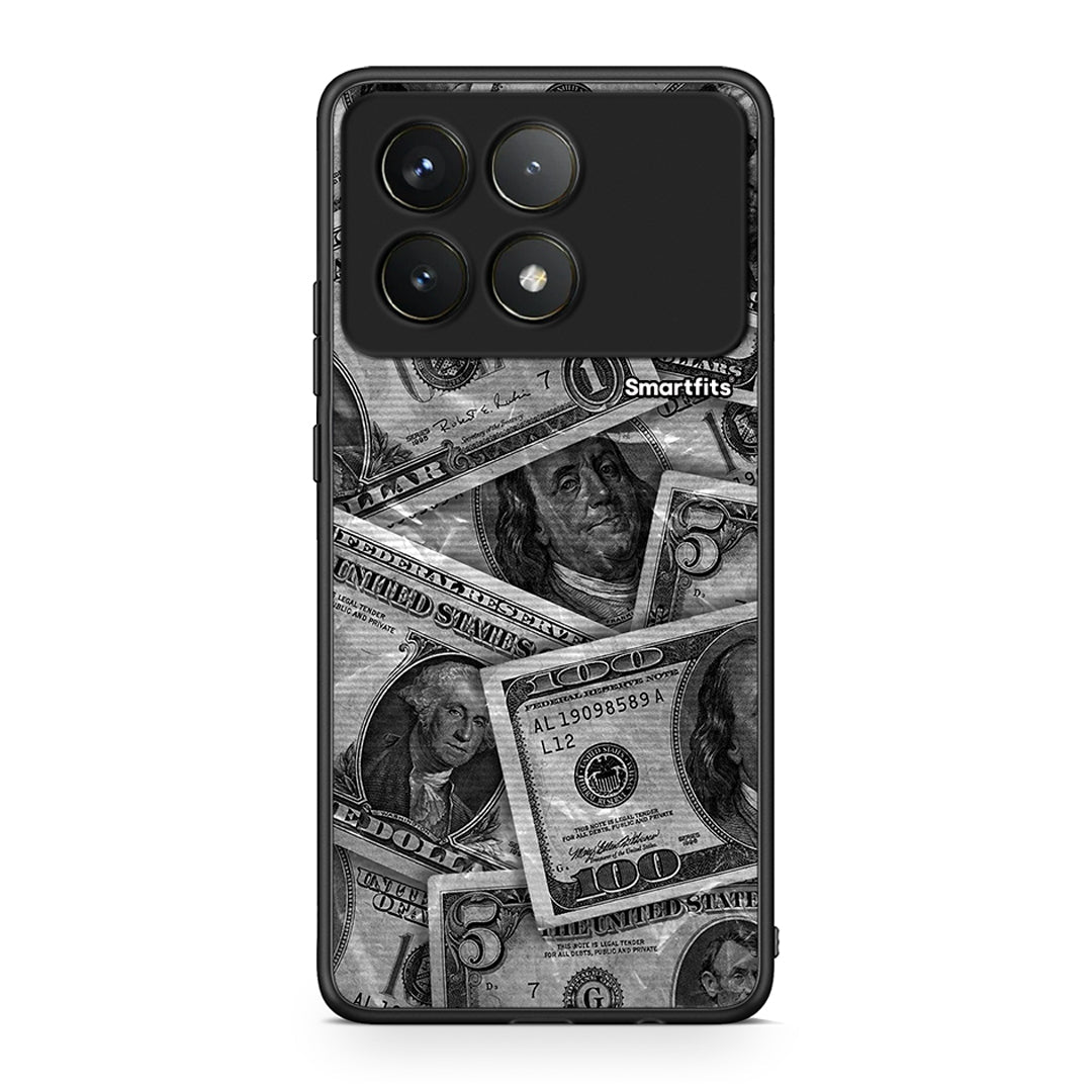 Xiaomi Poco F6 Pro 5G Money Dollars θήκη από τη Smartfits με σχέδιο στο πίσω μέρος και μαύρο περίβλημα | Smartphone case with colorful back and black bezels by Smartfits