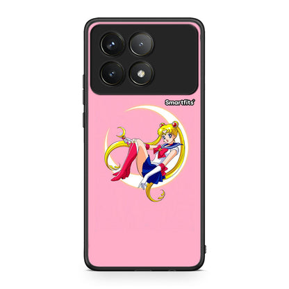Xiaomi Poco F6 Pro 5G Moon Girl θήκη από τη Smartfits με σχέδιο στο πίσω μέρος και μαύρο περίβλημα | Smartphone case with colorful back and black bezels by Smartfits