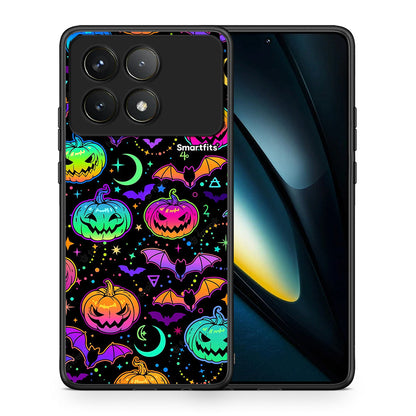 Θήκη Xiaomi Poco F6 Pro 5G Neon Halloween από τη Smartfits με σχέδιο στο πίσω μέρος και μαύρο περίβλημα | Xiaomi Poco F6 Pro 5G Neon Halloween case with colorful back and black bezels