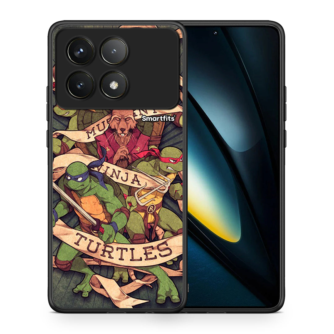 Θήκη Xiaomi Poco F6 Pro 5G Ninja Turtles από τη Smartfits με σχέδιο στο πίσω μέρος και μαύρο περίβλημα | Xiaomi Poco F6 Pro 5G Ninja Turtles case with colorful back and black bezels