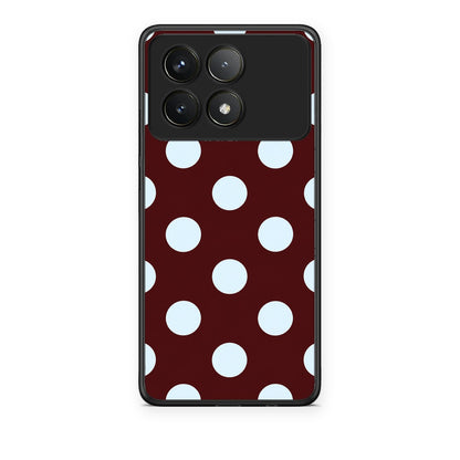 Θήκη Xiaomi Poco F6 Pro 5G Pale Blue Large Polka Dots on Burgundy από τη Smartfits με σχέδιο στο πίσω μέρος και μαύρο περίβλημα | Xiaomi Poco F6 Pro 5G Pale Blue Large Polka Dots on Burgundy case with colorful back and black bezels
