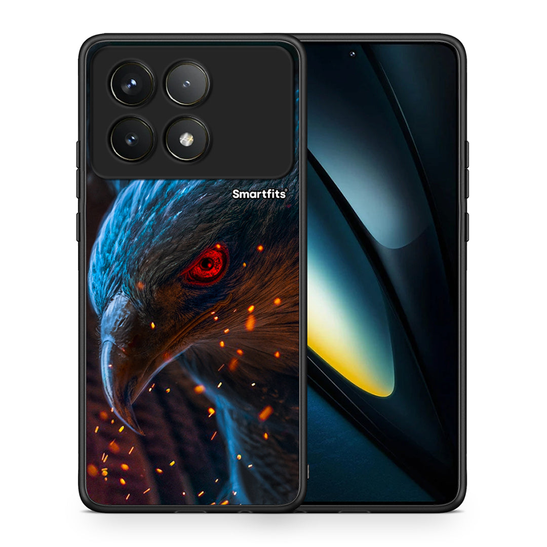 Θήκη Xiaomi Poco F6 Pro 5G Eagle PopArt από τη Smartfits με σχέδιο στο πίσω μέρος και μαύρο περίβλημα | Xiaomi Poco F6 Pro 5G Eagle PopArt case with colorful back and black bezels