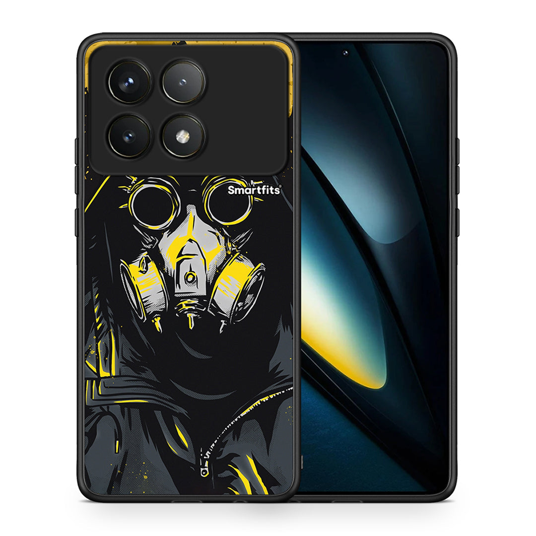 Θήκη Xiaomi Poco F6 Pro 5G Mask PopArt από τη Smartfits με σχέδιο στο πίσω μέρος και μαύρο περίβλημα | Xiaomi Poco F6 Pro 5G Mask PopArt case with colorful back and black bezels