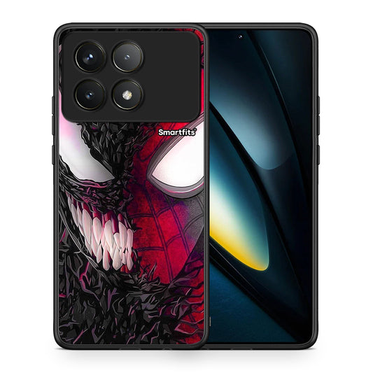 Θήκη Xiaomi Poco F6 Pro 5G SpiderVenom PopArt από τη Smartfits με σχέδιο στο πίσω μέρος και μαύρο περίβλημα | Xiaomi Poco F6 Pro 5G SpiderVenom PopArt case with colorful back and black bezels