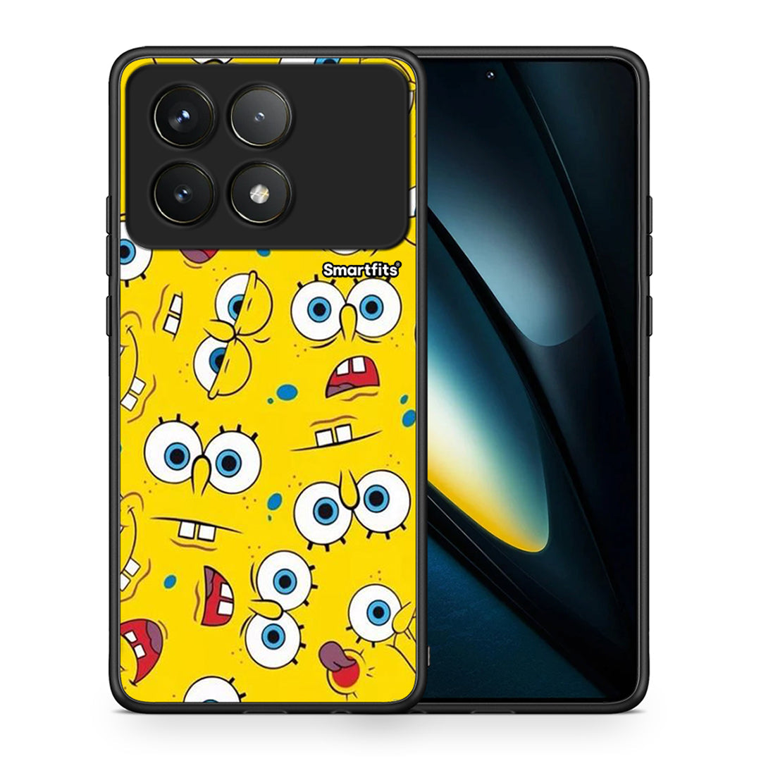 Θήκη Xiaomi Poco F6 Pro 5G Sponge PopArt από τη Smartfits με σχέδιο στο πίσω μέρος και μαύρο περίβλημα | Xiaomi Poco F6 Pro 5G Sponge PopArt case with colorful back and black bezels