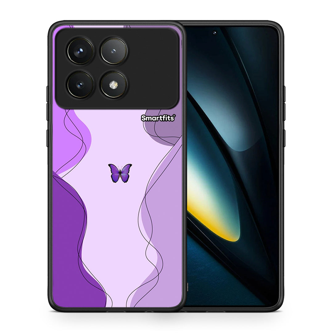 Purple Mariposa - Xiaomi Poco F6 Pro 5G θήκη