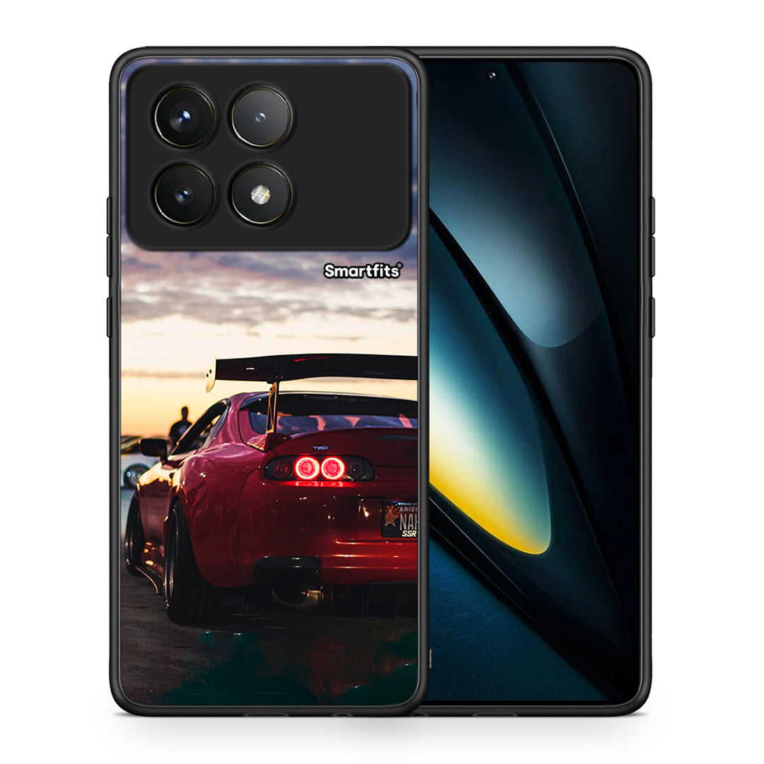 Θήκη Xiaomi Poco F6 Pro 5G Racing Supra από τη Smartfits με σχέδιο στο πίσω μέρος και μαύρο περίβλημα | Xiaomi Poco F6 Pro 5G Racing Supra case with colorful back and black bezels