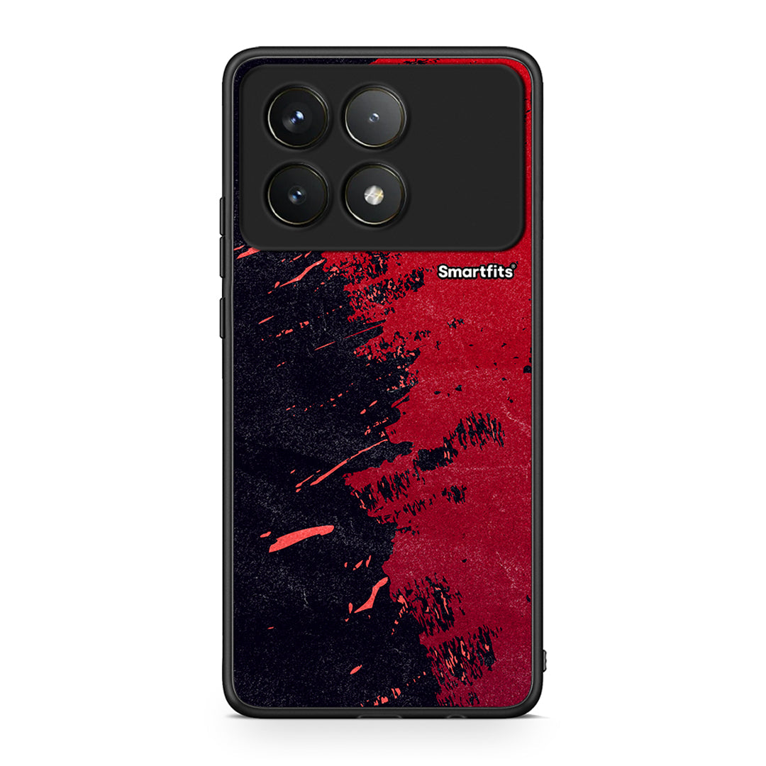 Xiaomi Poco F6 Pro 5G Red Paint Θήκη Αγίου Βαλεντίνου από τη Smartfits με σχέδιο στο πίσω μέρος και μαύρο περίβλημα | Smartphone case with colorful back and black bezels by Smartfits