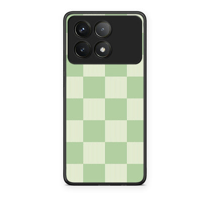 Θήκη Xiaomi Poco F6 Pro 5G Sage and Cream Striped Checks από τη Smartfits με σχέδιο στο πίσω μέρος και μαύρο περίβλημα | Xiaomi Poco F6 Pro 5G Sage and Cream Striped Checks case with colorful back and black bezels