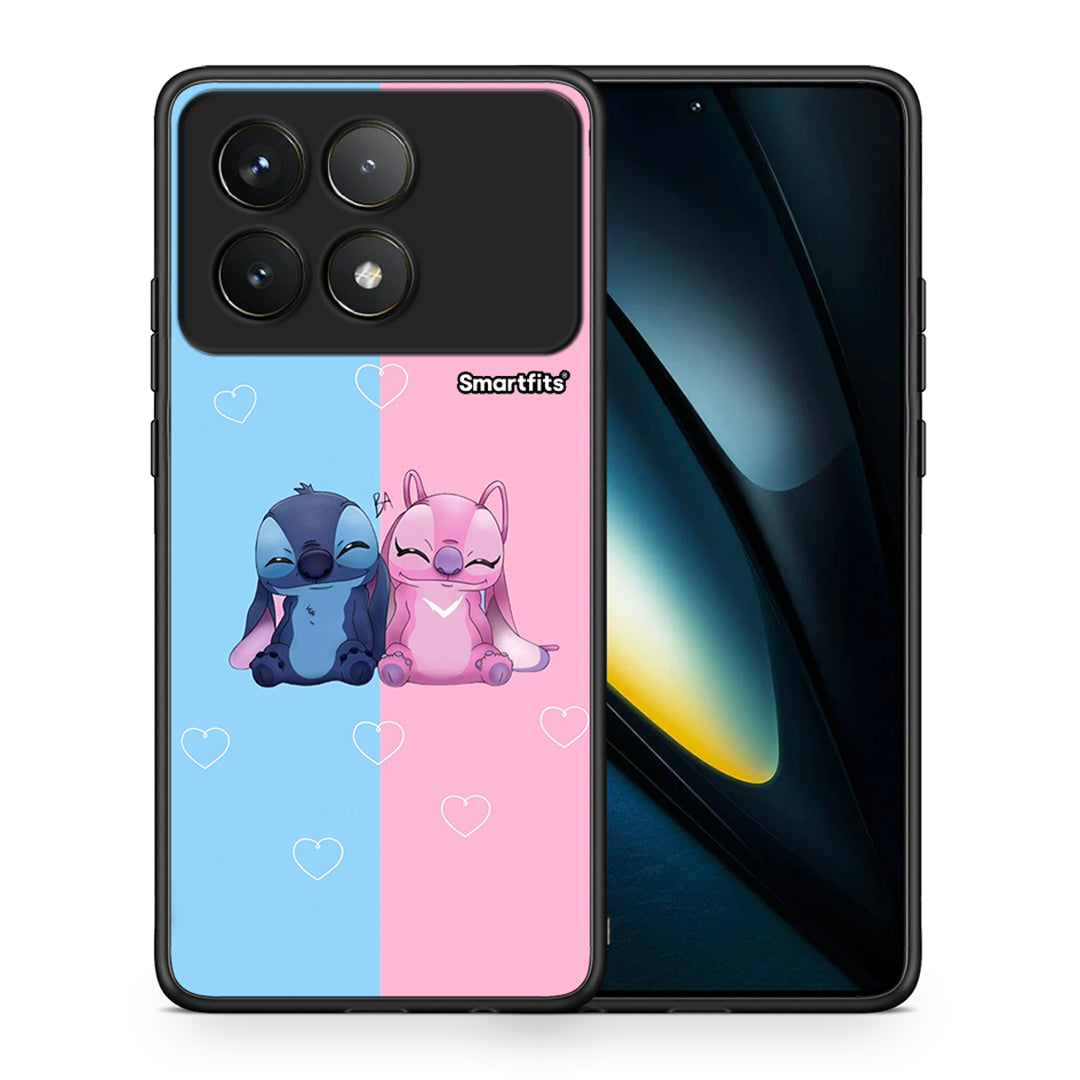 Θήκη Xiaomi Poco F6 Pro 5G Stitch And Angel από τη Smartfits με σχέδιο στο πίσω μέρος και μαύρο περίβλημα | Xiaomi Poco F6 Pro 5G Stitch And Angel case with colorful back and black bezels