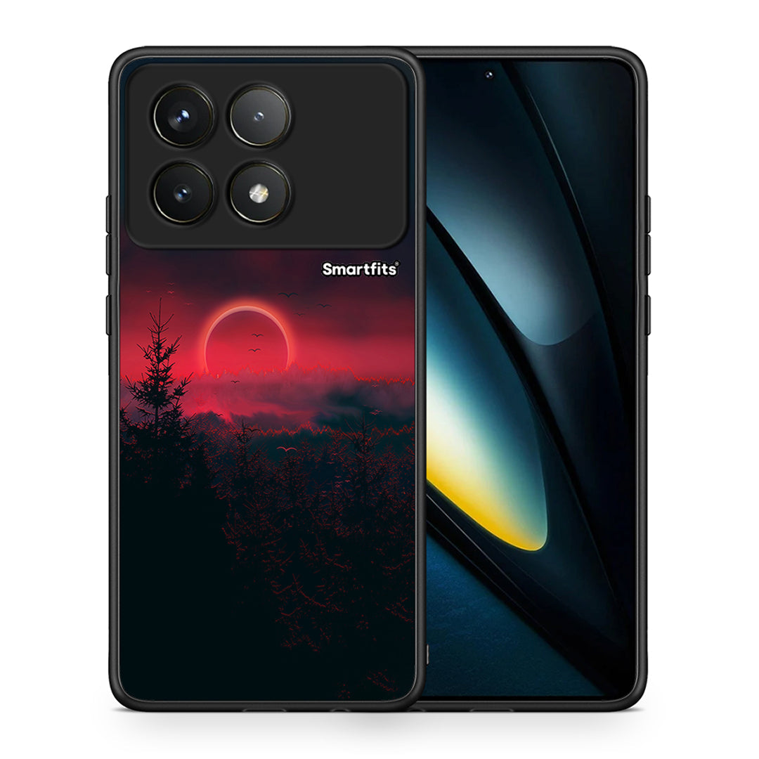 Θήκη Xiaomi Poco F6 Pro 5G Sunset Tropic από τη Smartfits με σχέδιο στο πίσω μέρος και μαύρο περίβλημα | Xiaomi Poco F6 Pro 5G Sunset Tropic case with colorful back and black bezels