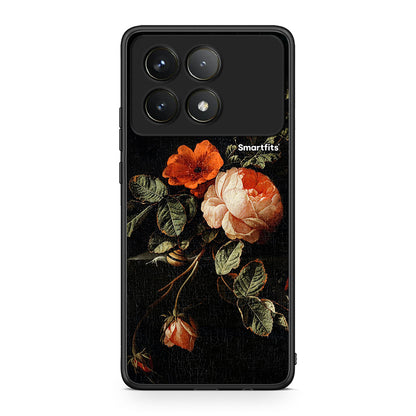 Xiaomi Poco F6 Pro 5G Vintage Roses θήκη από τη Smartfits με σχέδιο στο πίσω μέρος και μαύρο περίβλημα | Smartphone case with colorful back and black bezels by Smartfits