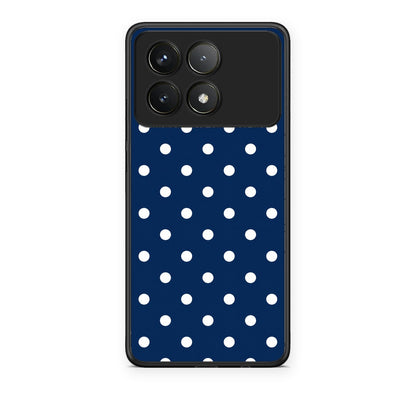 Θήκη Xiaomi Poco F6 Pro 5G White Small Polka Dots on Navy από τη Smartfits με σχέδιο στο πίσω μέρος και μαύρο περίβλημα | Xiaomi Poco F6 Pro 5G White Small Polka Dots on Navy case with colorful back and black bezels