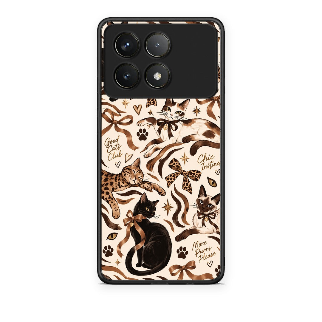Θήκη Xiaomi Poco F6 Pro 5G Wild Cats and Animal Print Collage από τη Smartfits με σχέδιο στο πίσω μέρος και μαύρο περίβλημα | Xiaomi Poco F6 Pro 5G Wild Cats and Animal Print Collage case with colorful back and black bezels