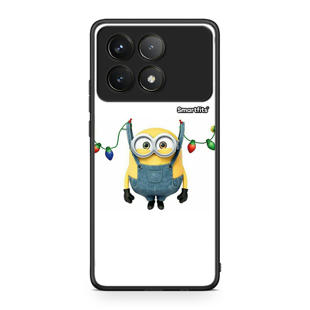 Xiaomi Poco F6 Pro 5G Xmas Minion Lights θήκη από τη Smartfits με σχέδιο στο πίσω μέρος και μαύρο περίβλημα | Smartphone case with colorful back and black bezels by Smartfits