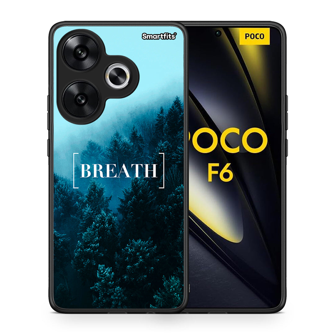 Θήκη Xiaomi Poco F6 Breath Quote από τη Smartfits με σχέδιο στο πίσω μέρος και μαύρο περίβλημα | Xiaomi Poco F6 Breath Quote case with colorful back and black bezels