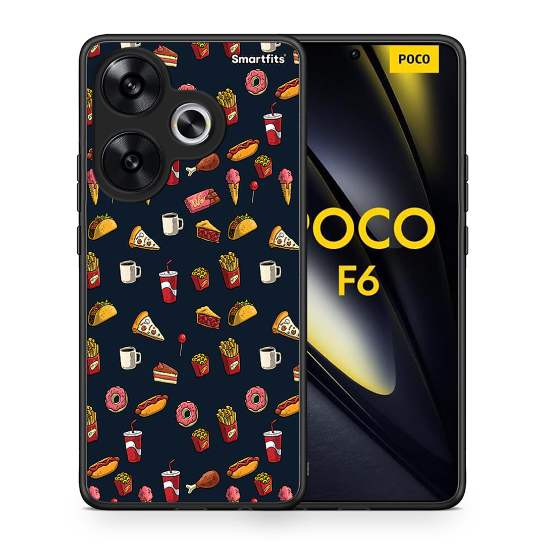 Θήκη Xiaomi Poco F6 Hungry Random από τη Smartfits με σχέδιο στο πίσω μέρος και μαύρο περίβλημα | Xiaomi Poco F6 Hungry Random case with colorful back and black bezels