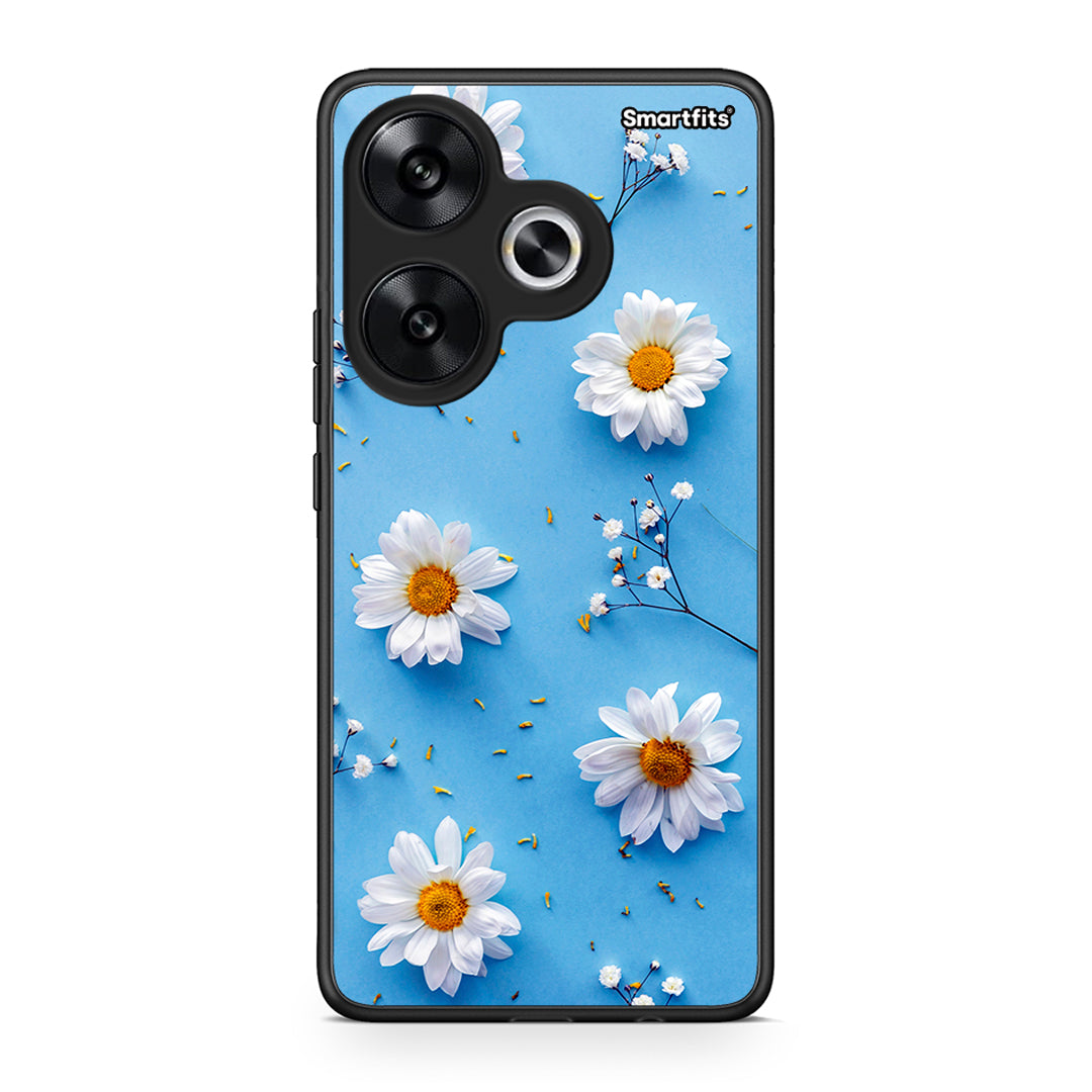 Xiaomi Poco F6 Real Daisies θήκη από τη Smartfits με σχέδιο στο πίσω μέρος και μαύρο περίβλημα | Smartphone case with colorful back and black bezels by Smartfits