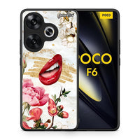 Thumbnail for Θήκη Xiaomi Poco F6 Red Lips από τη Smartfits με σχέδιο στο πίσω μέρος και μαύρο περίβλημα | Xiaomi Poco F6 Red Lips case with colorful back and black bezels